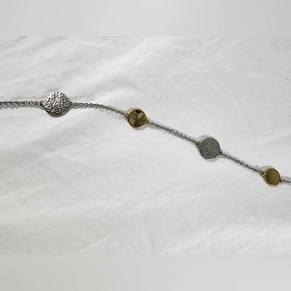 Talbots Long, Two Toned coin Necklace - Picture 5 of 6